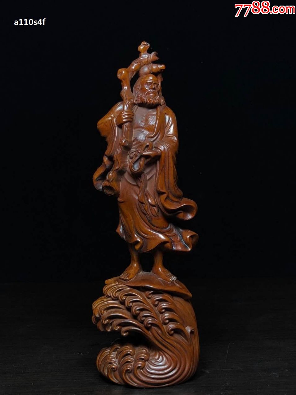 黄杨木精工木雕达摩