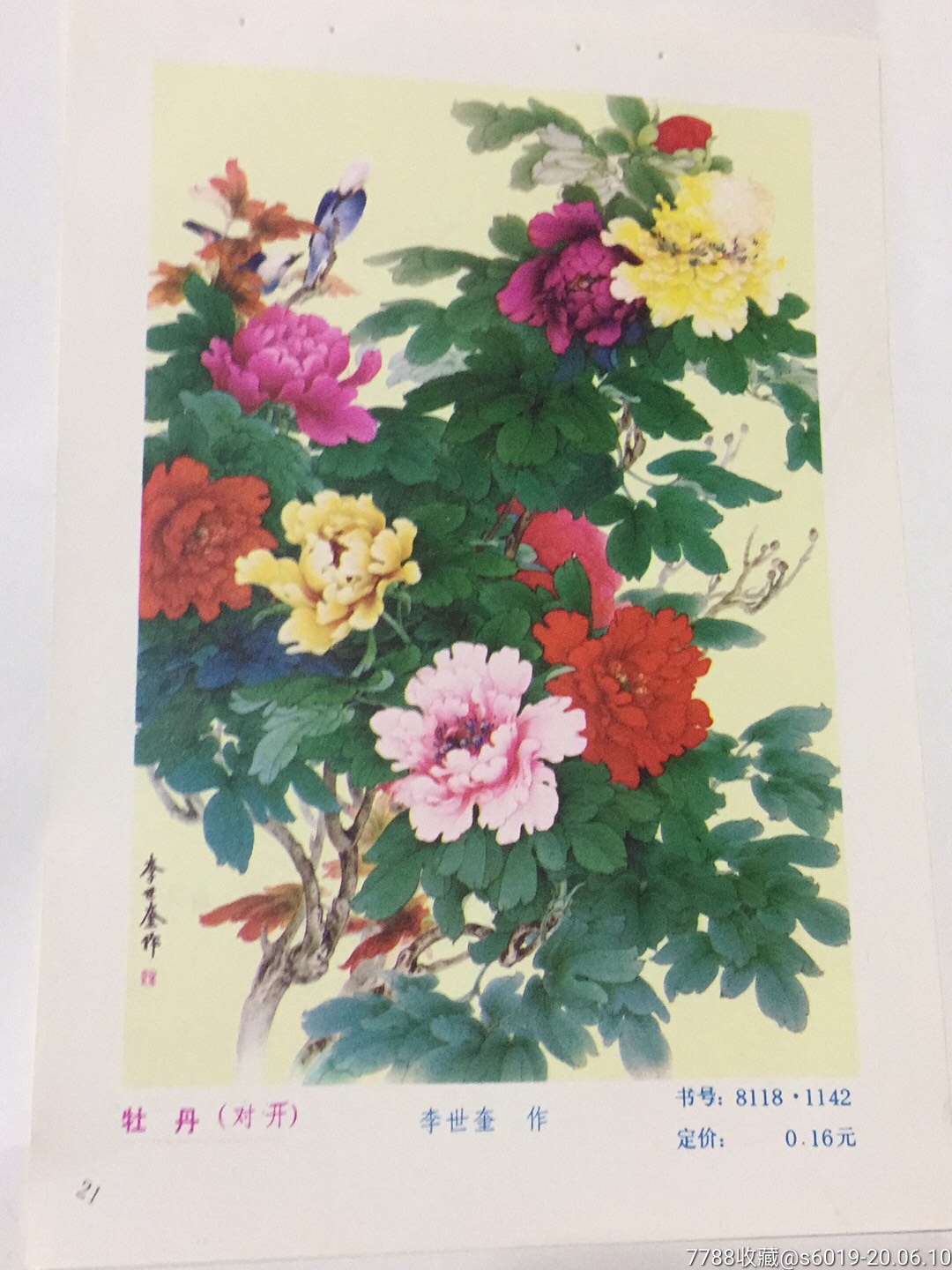 牡丹_年画缩样散页_文革书社【7788收藏__收藏热线】