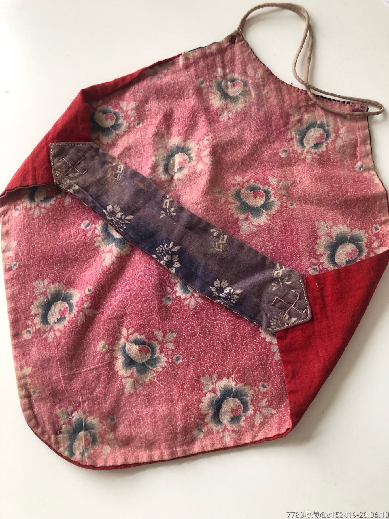 民国十字绣肚兜老绣品民俗老物件包老包邮