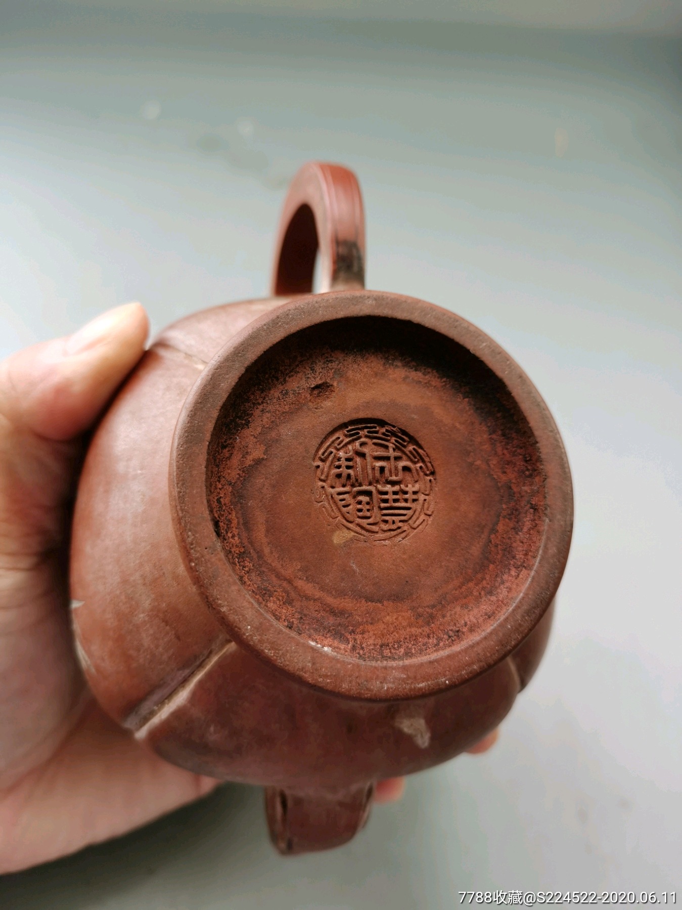 民国狮钮紫砂壶