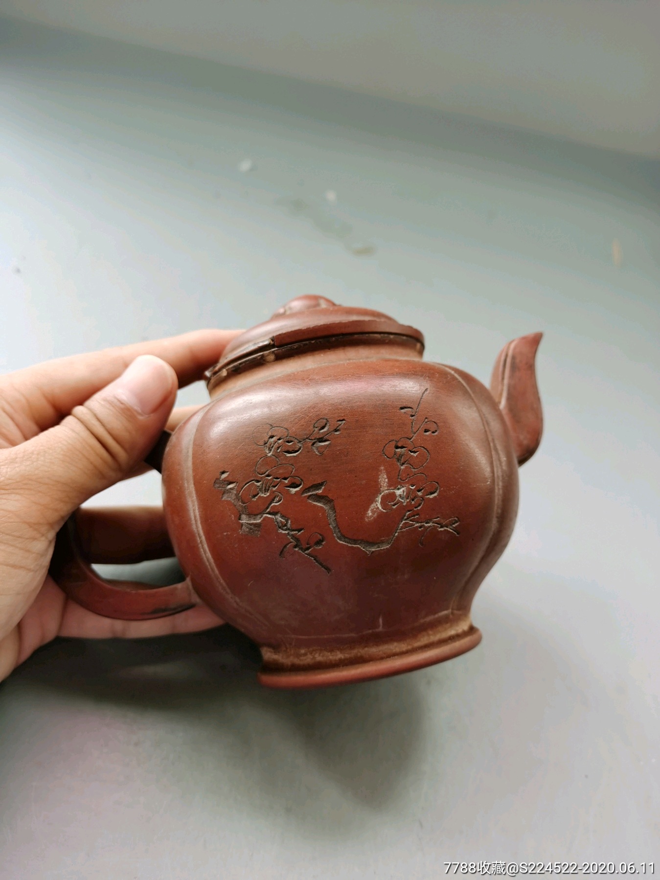 民国狮钮紫砂壶