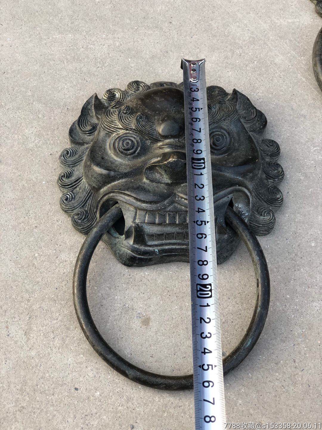 清代铜制门环一对
