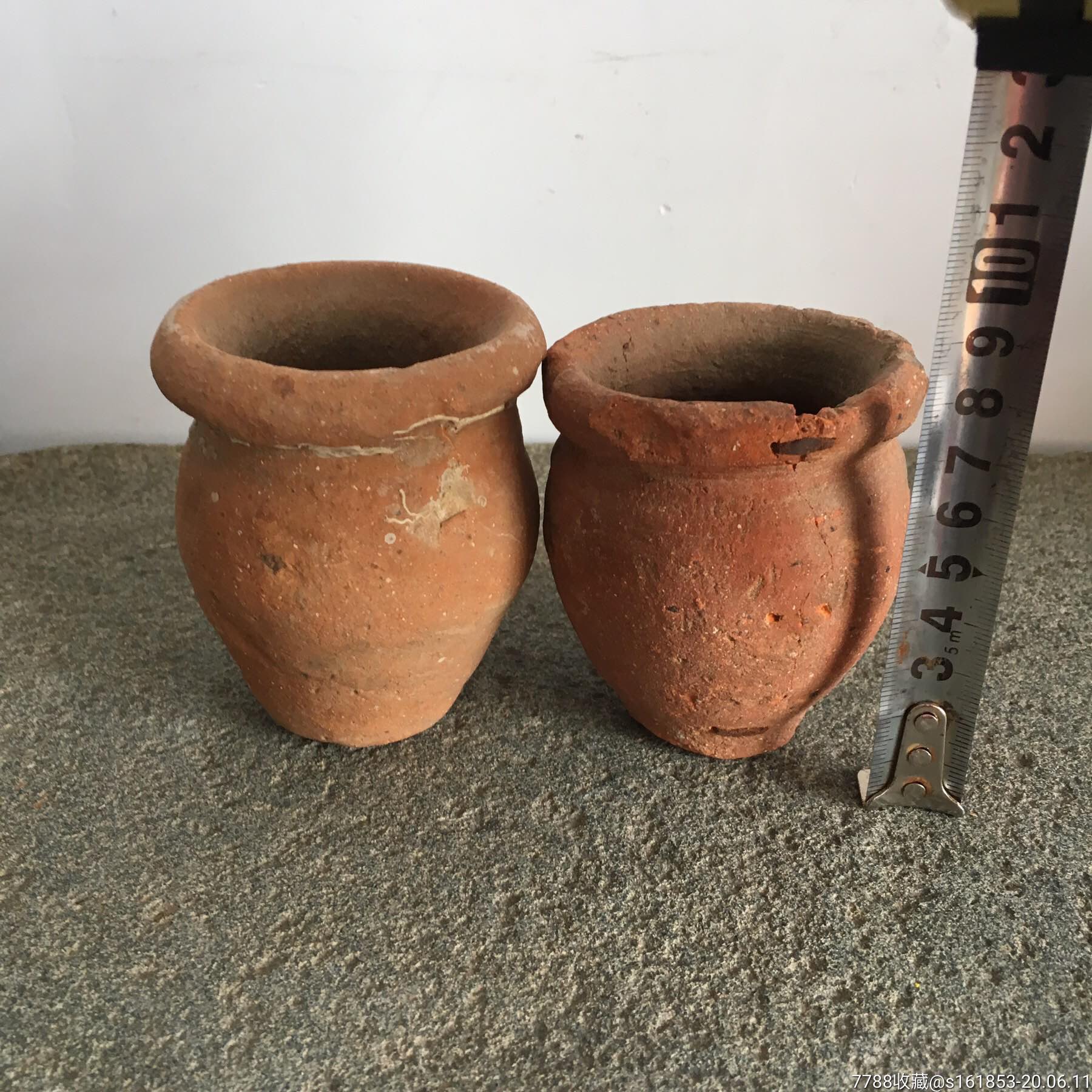 民国陶罐红陶花盆糖缸