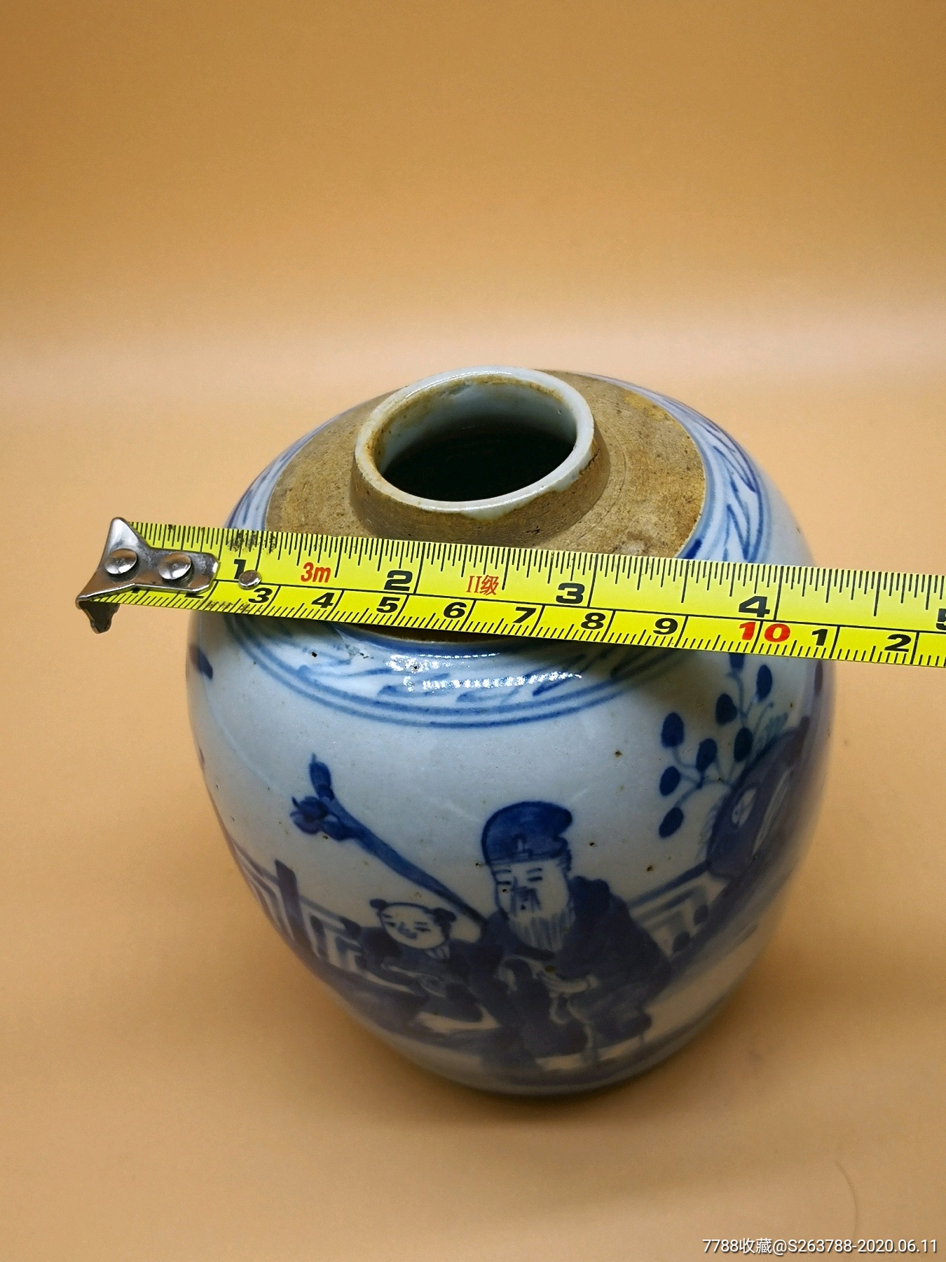 清代人物沙口罐