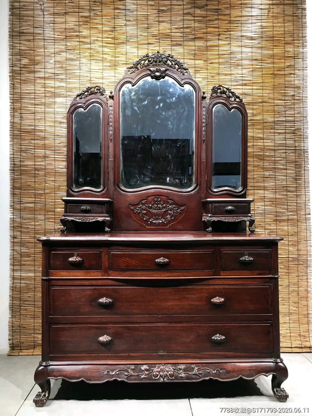 民国时期花梨木梳妆台_其他木艺家具_第1张_7788旧家具收藏