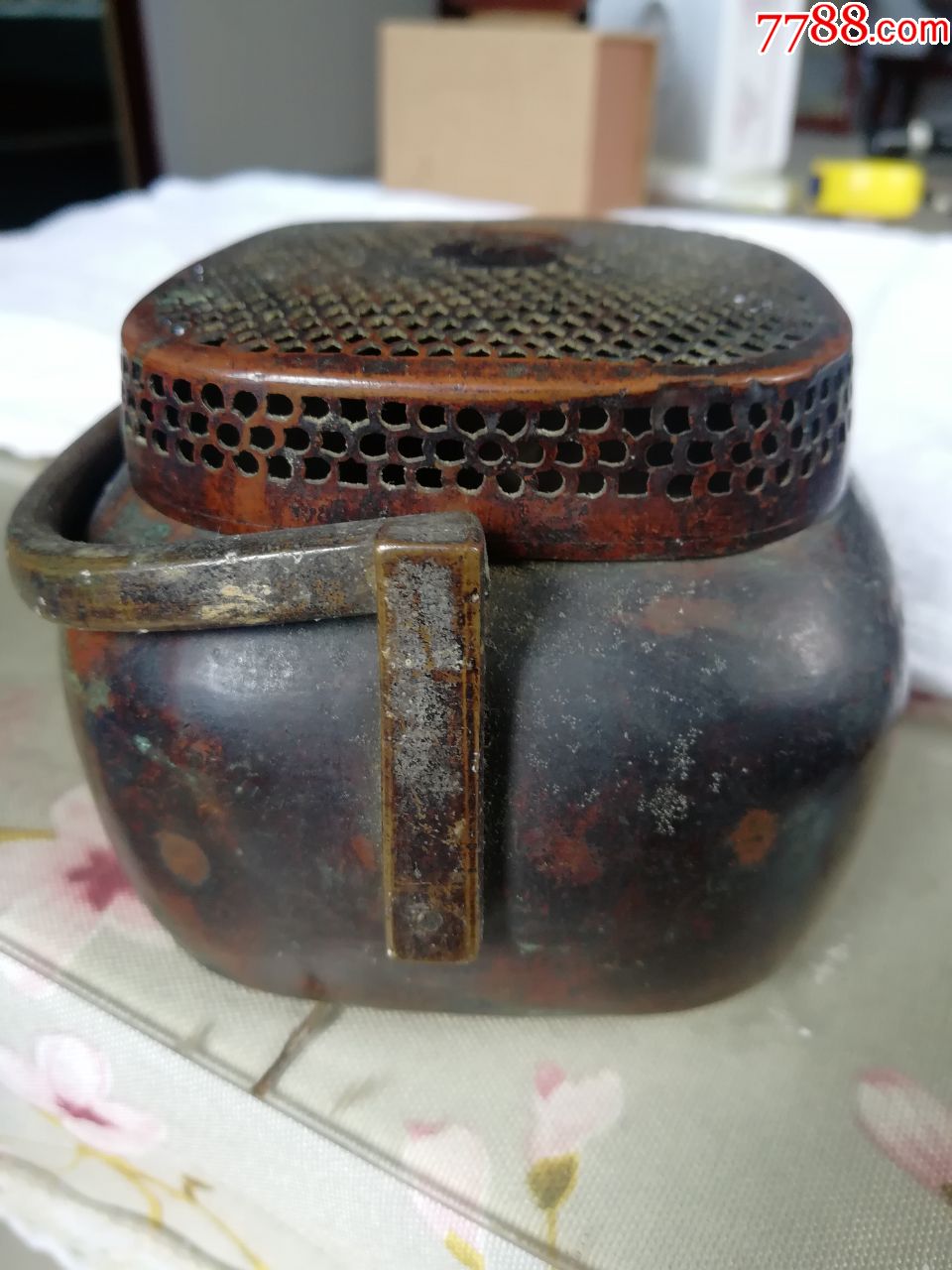 清早期红铜手工制手炉