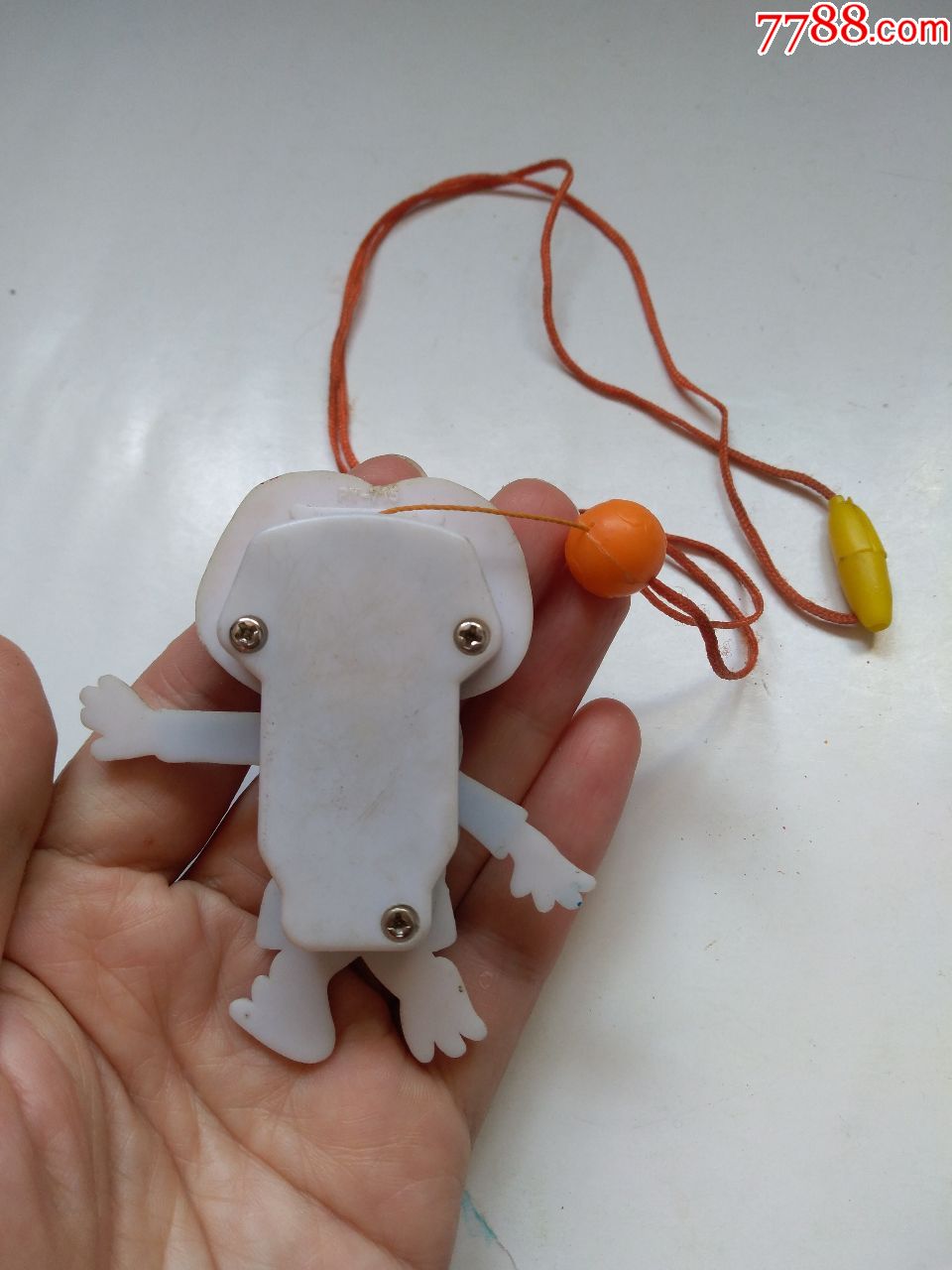 老玩具,拉线玩具,一拉线,卡通人物往上移动,完好,非常稀少
