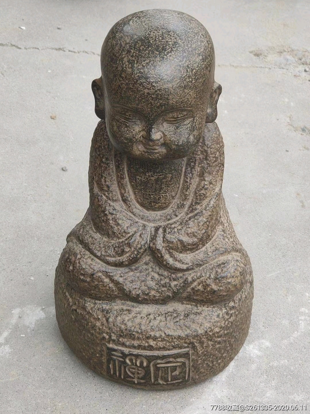 青石小沙弥佛道用品,摆放吉祥