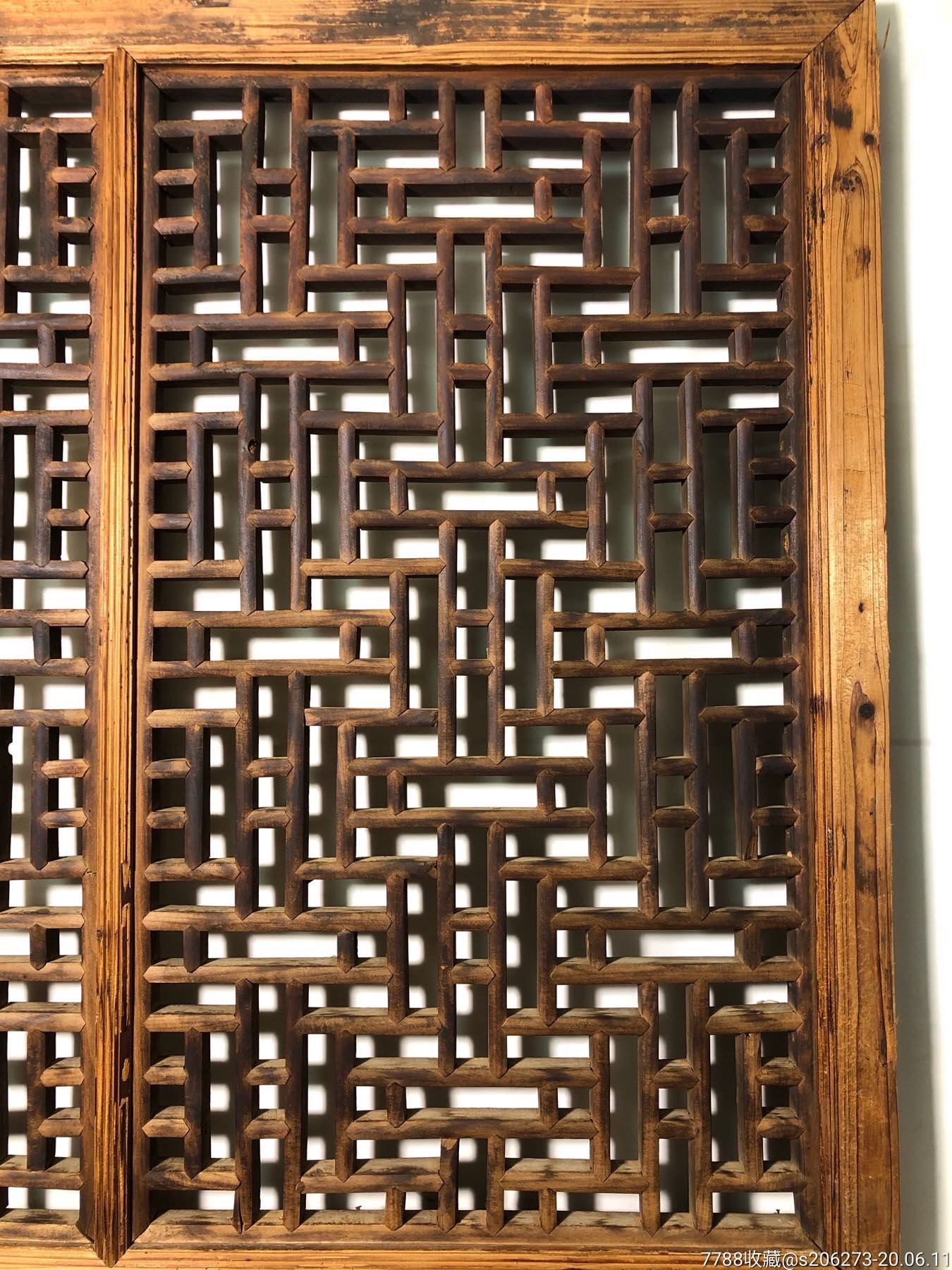 【民国】精美老木雕挂屏花窗花格大方窗