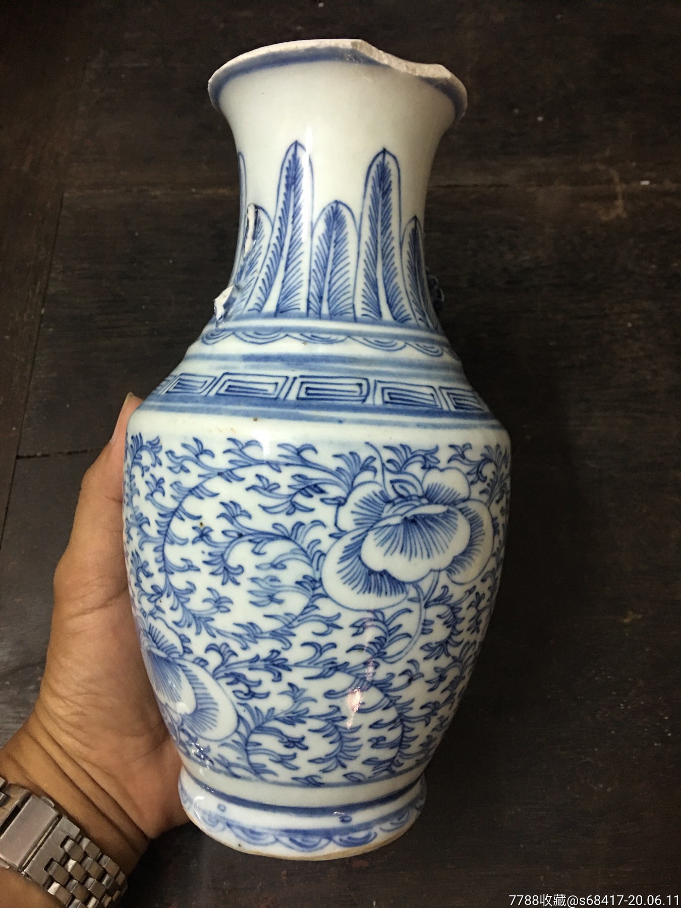 清朝细路青花瓶-青花瓷-7788旧货商城