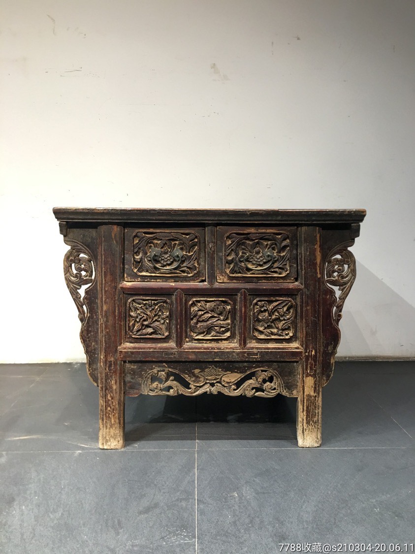 明代供桌长104宽75高85榆木