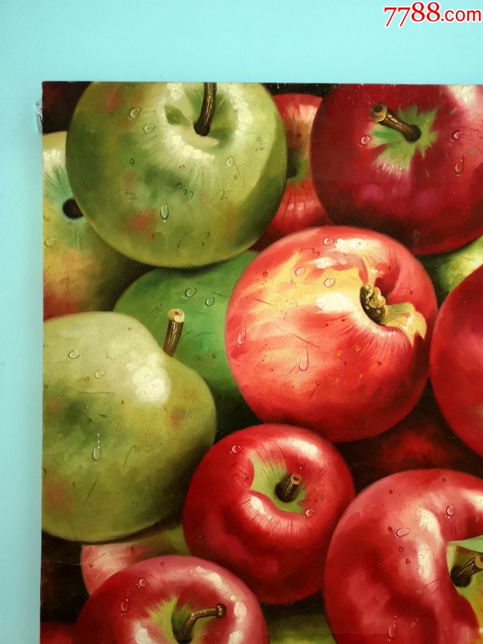 大幅手绘布面油画原作《苹果》