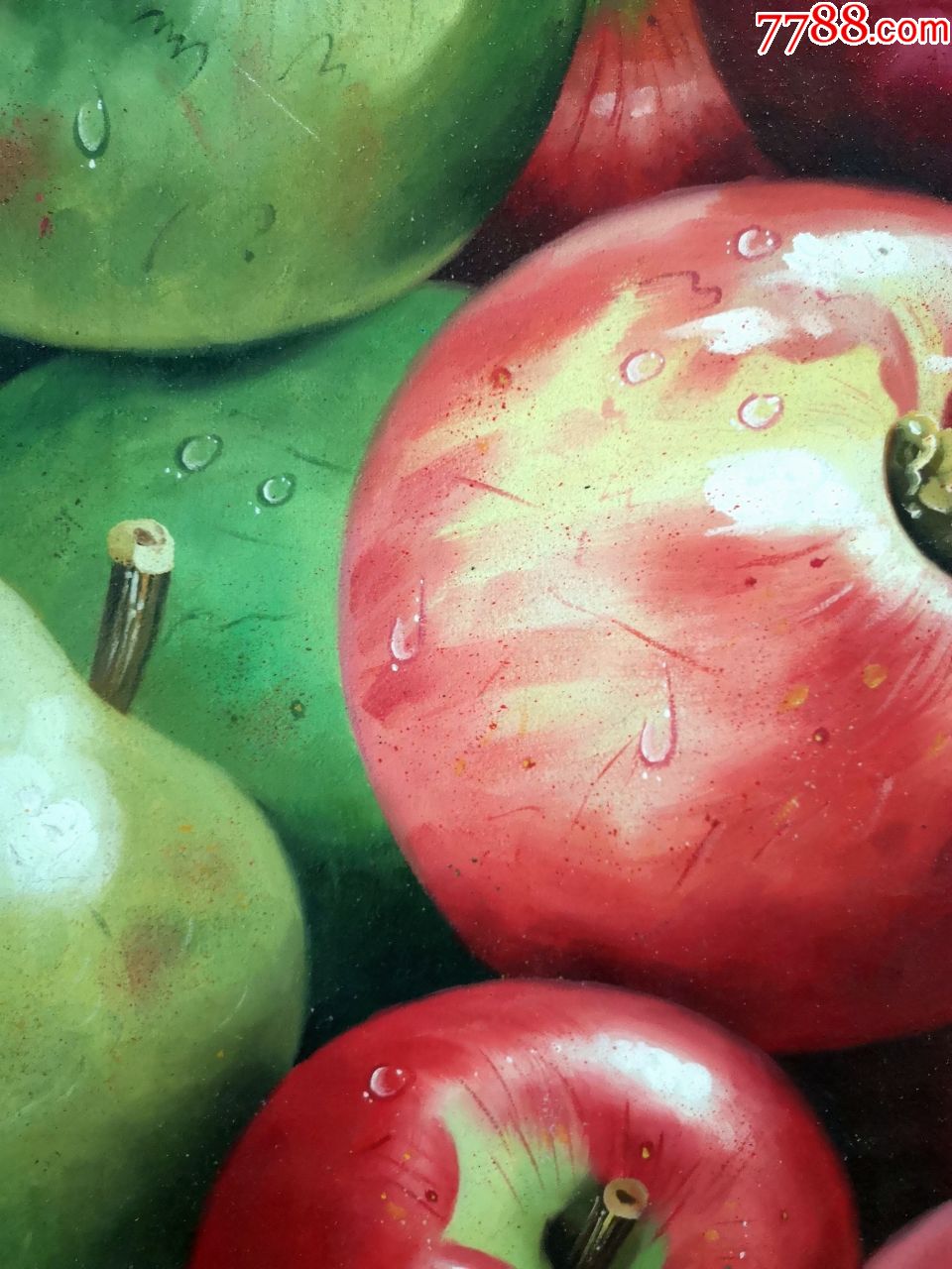 大幅手绘布面油画原作《苹果》