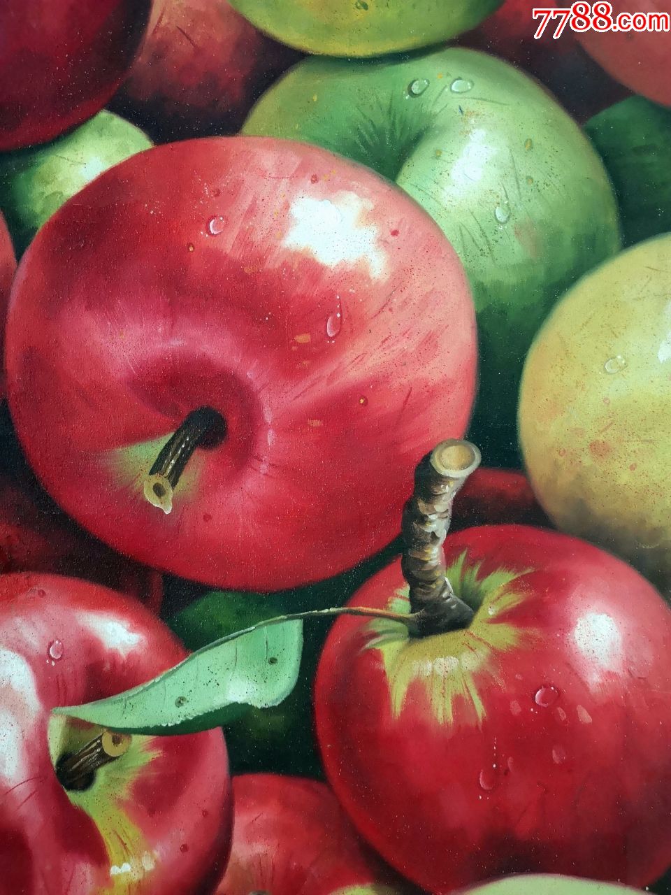大幅手绘布面油画原作《苹果》