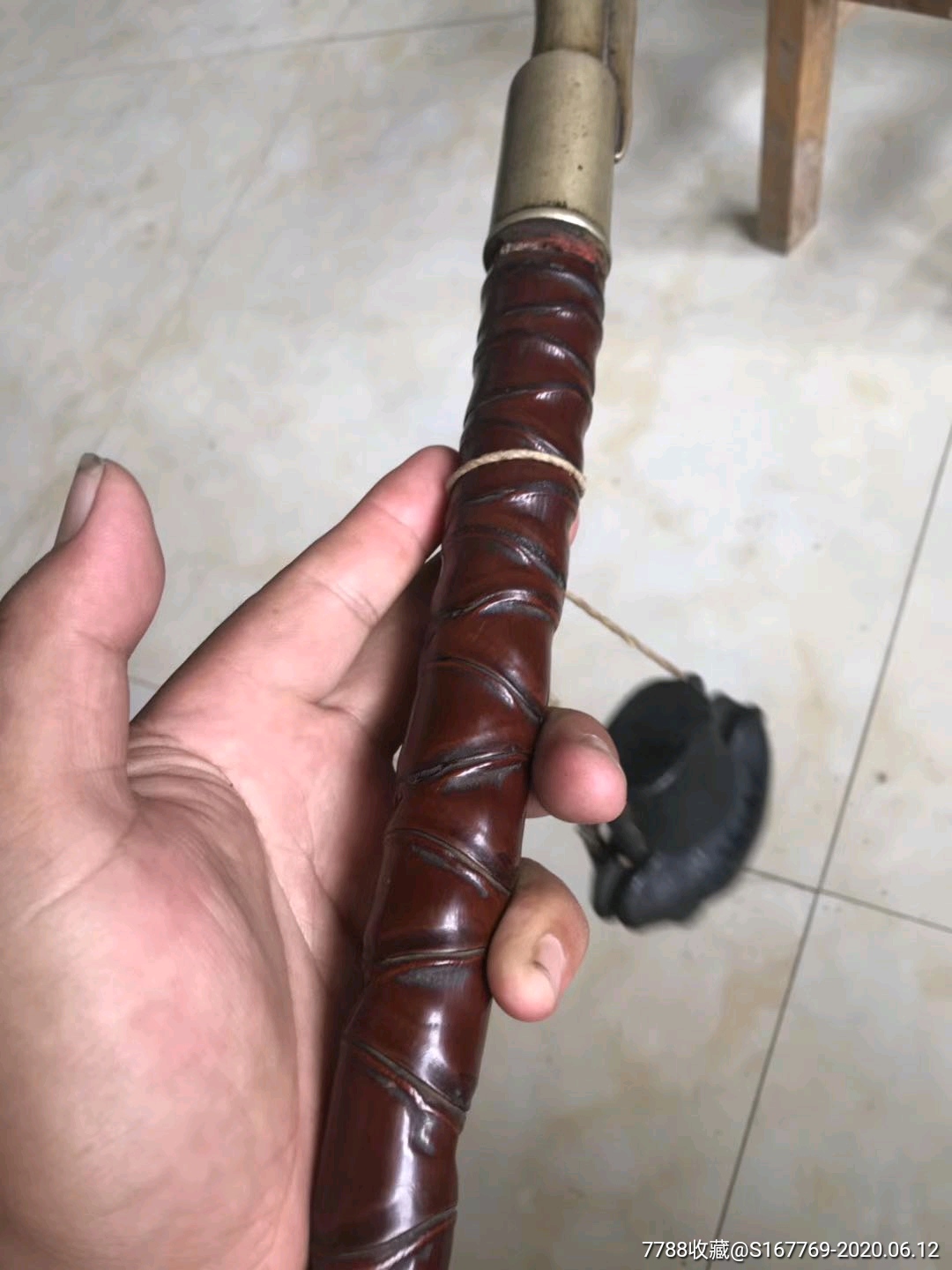 清罗汉竹烟枪全长90厘米