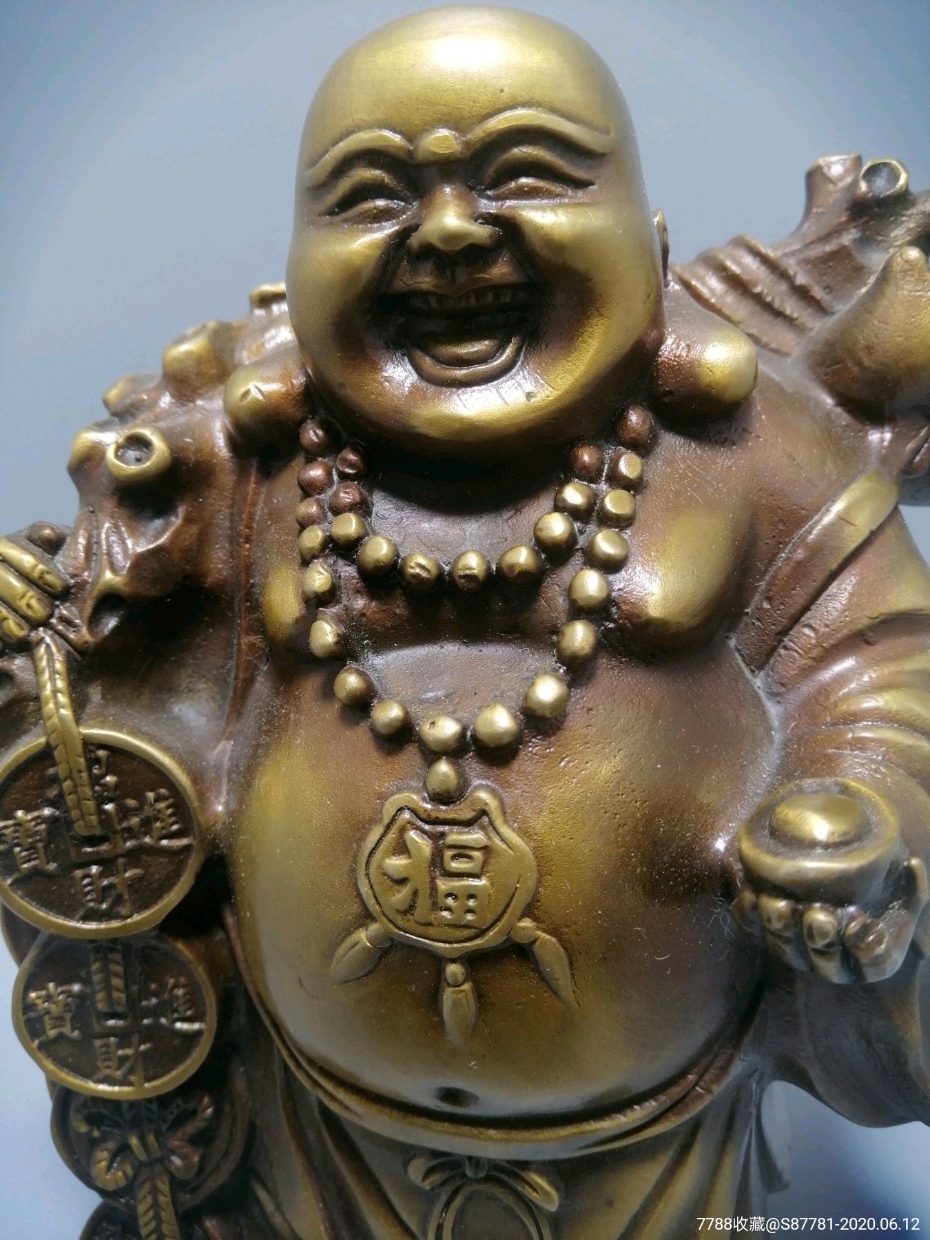 铜佛像弥勒佛摆件招财进宝纳福笑口常开