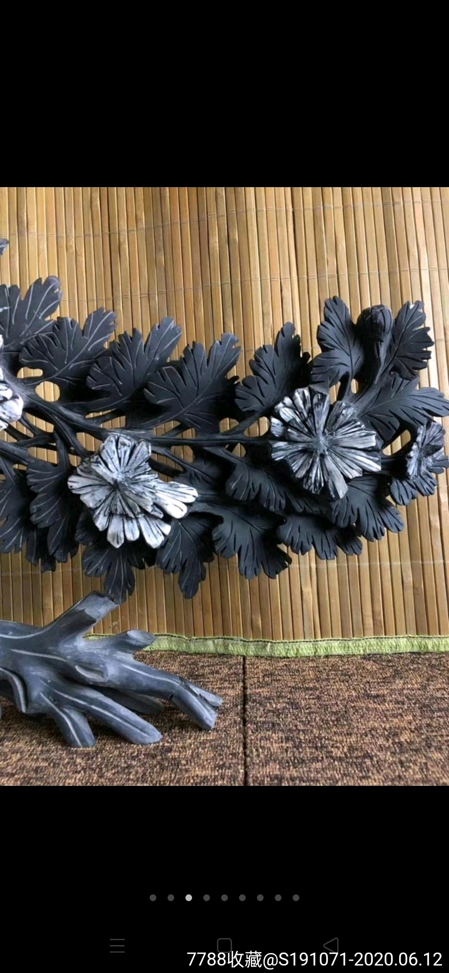 清代雪花墨石,纯天然造型,古代匠人精心雕刻而成,巧雕,白色雪花是纯