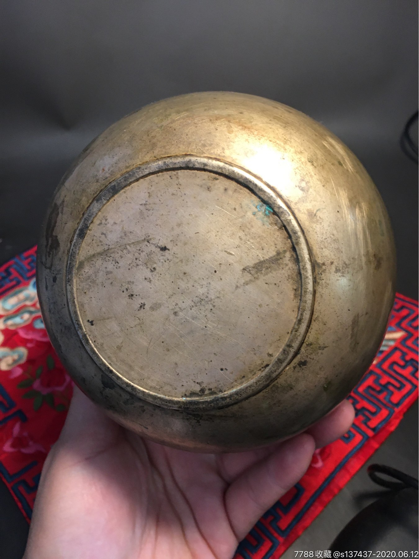 民国时期黄铜钵盂