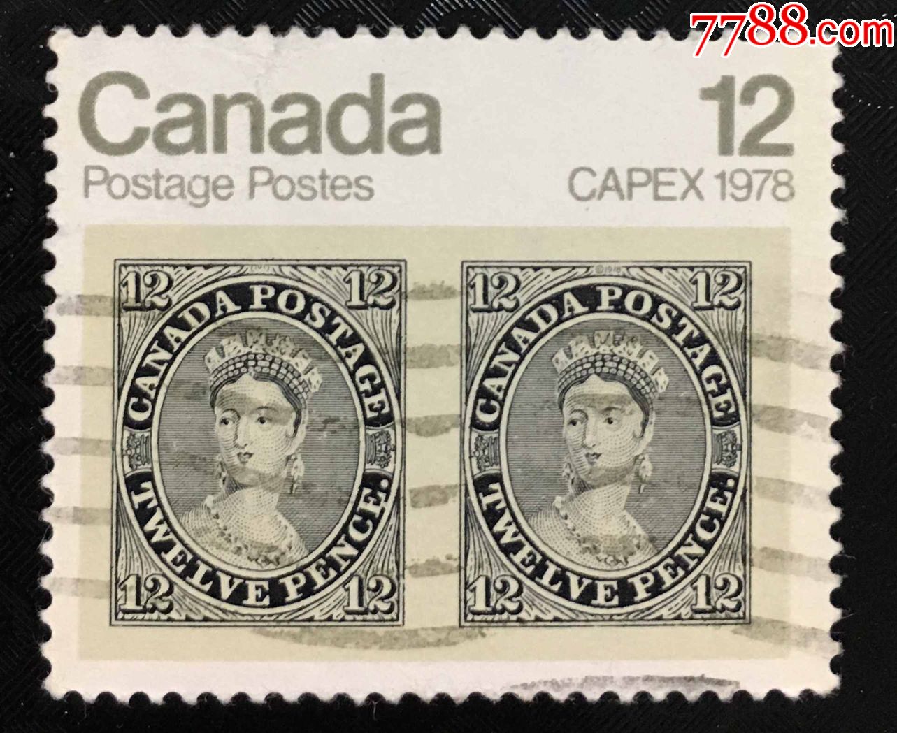 1978加拿大多伦多国际集邮展览英国女王像票中票信销邮票一枚