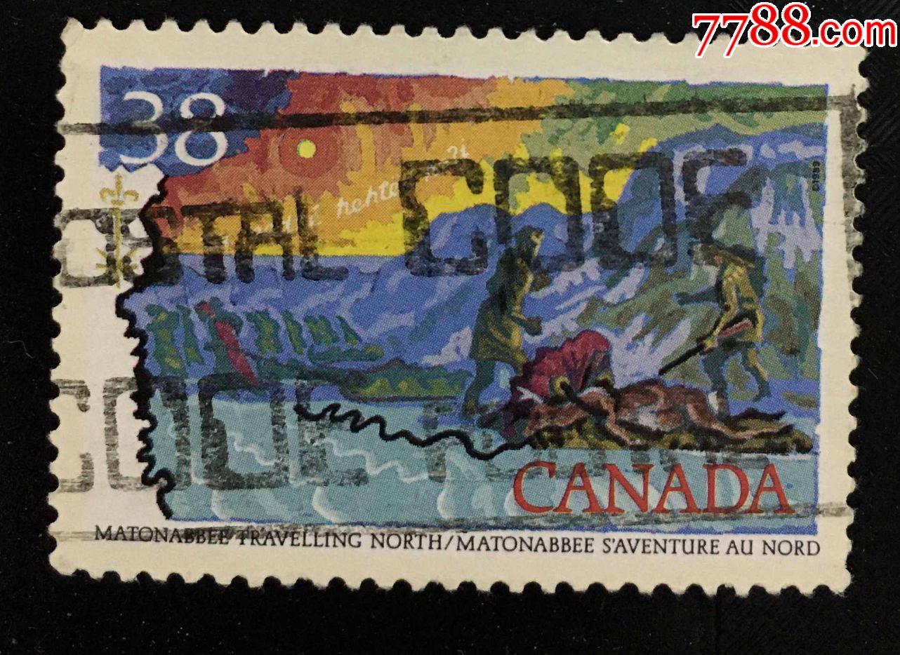 198加拿大西部探险英国油画作品信销邮票一枚