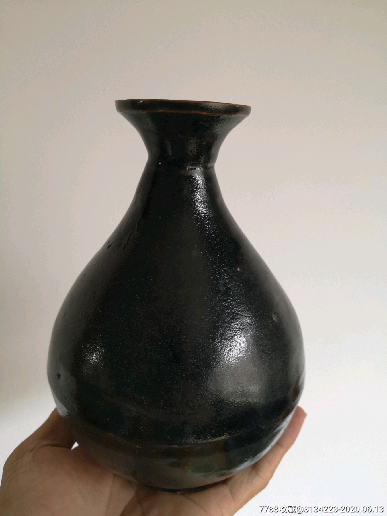 元明时期黑釉玉壶春瓶