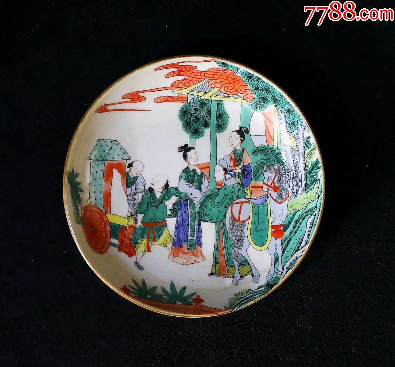 淄博窑彩绘人物盘