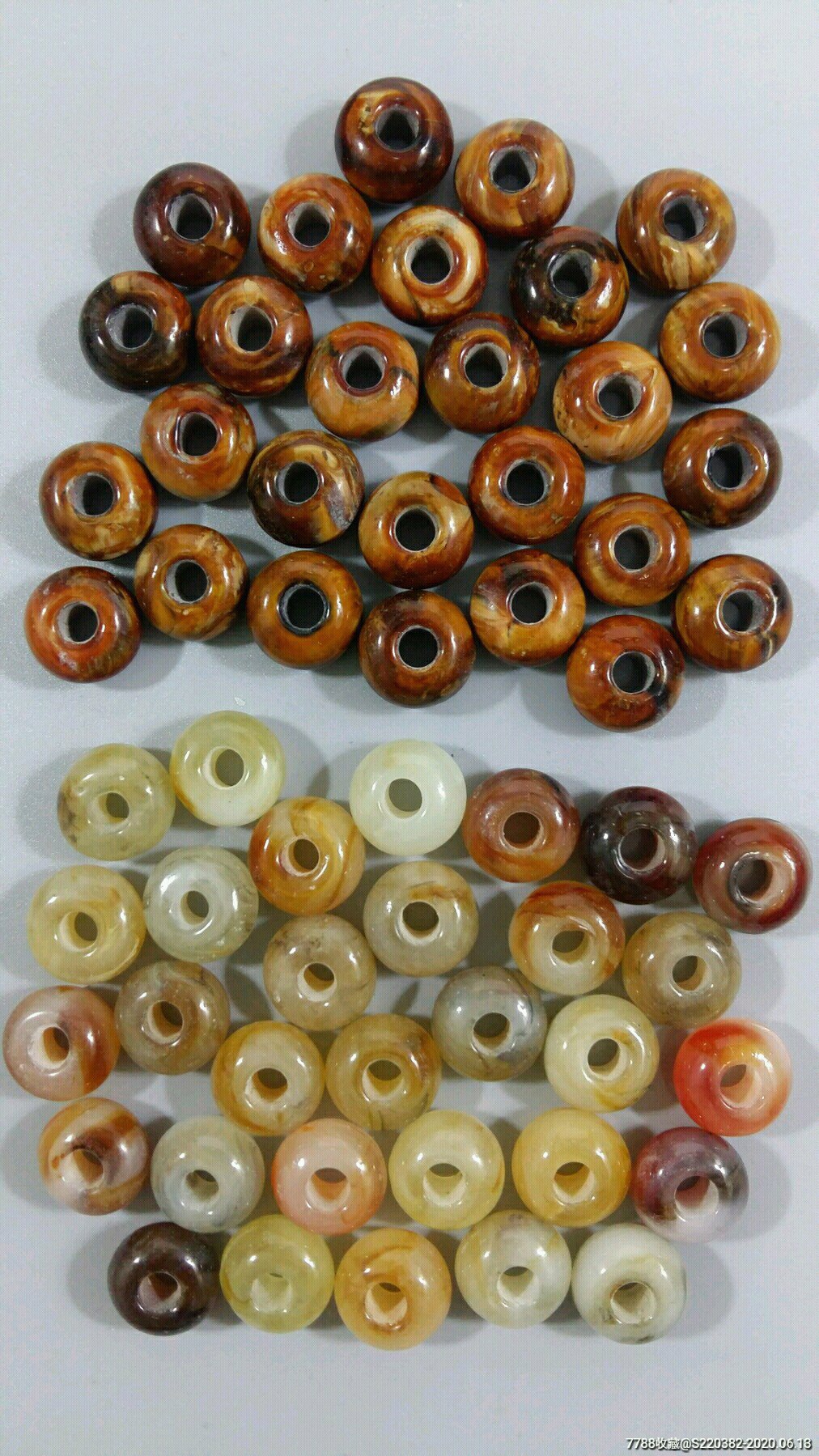 {赠嘴罩}老料器小扁珠子两堆