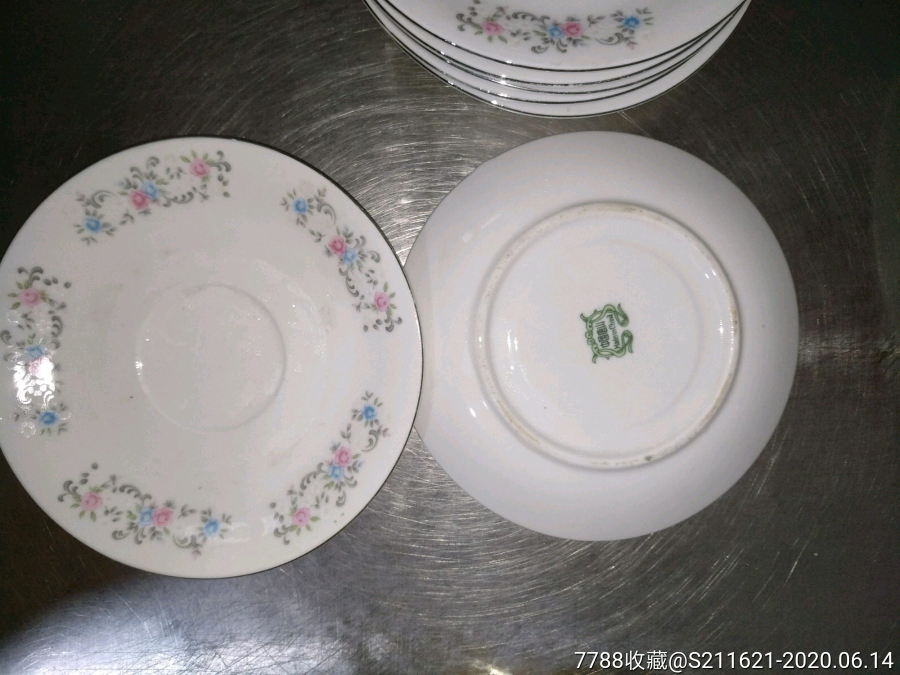 八十年代唐山彩绘瓷碟一套_彩绘瓷/彩瓷_飞翔收藏回忆【7788瓷器】