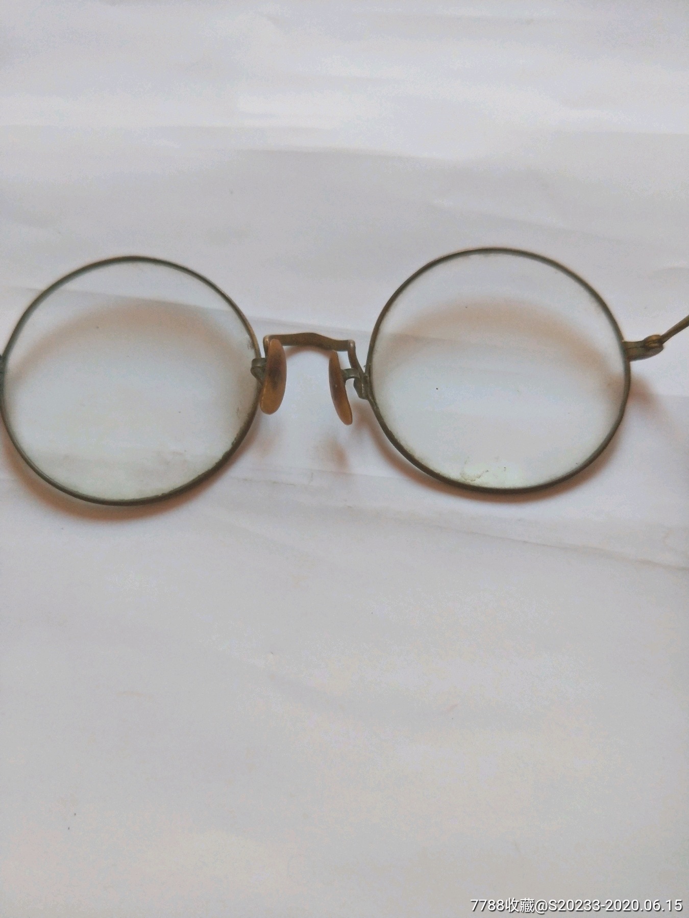 民国老水晶眼镜铜框