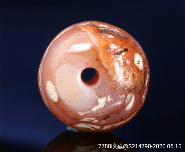 【特惠】藏传带朱砂大开门千年满天星镶蚀红玉髓天珠直径13.5mm
