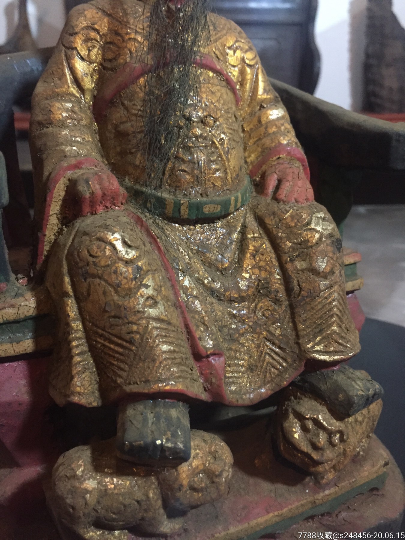 老木雕神像造像佛像古玩清代文房摆设雕件摆件木器天王