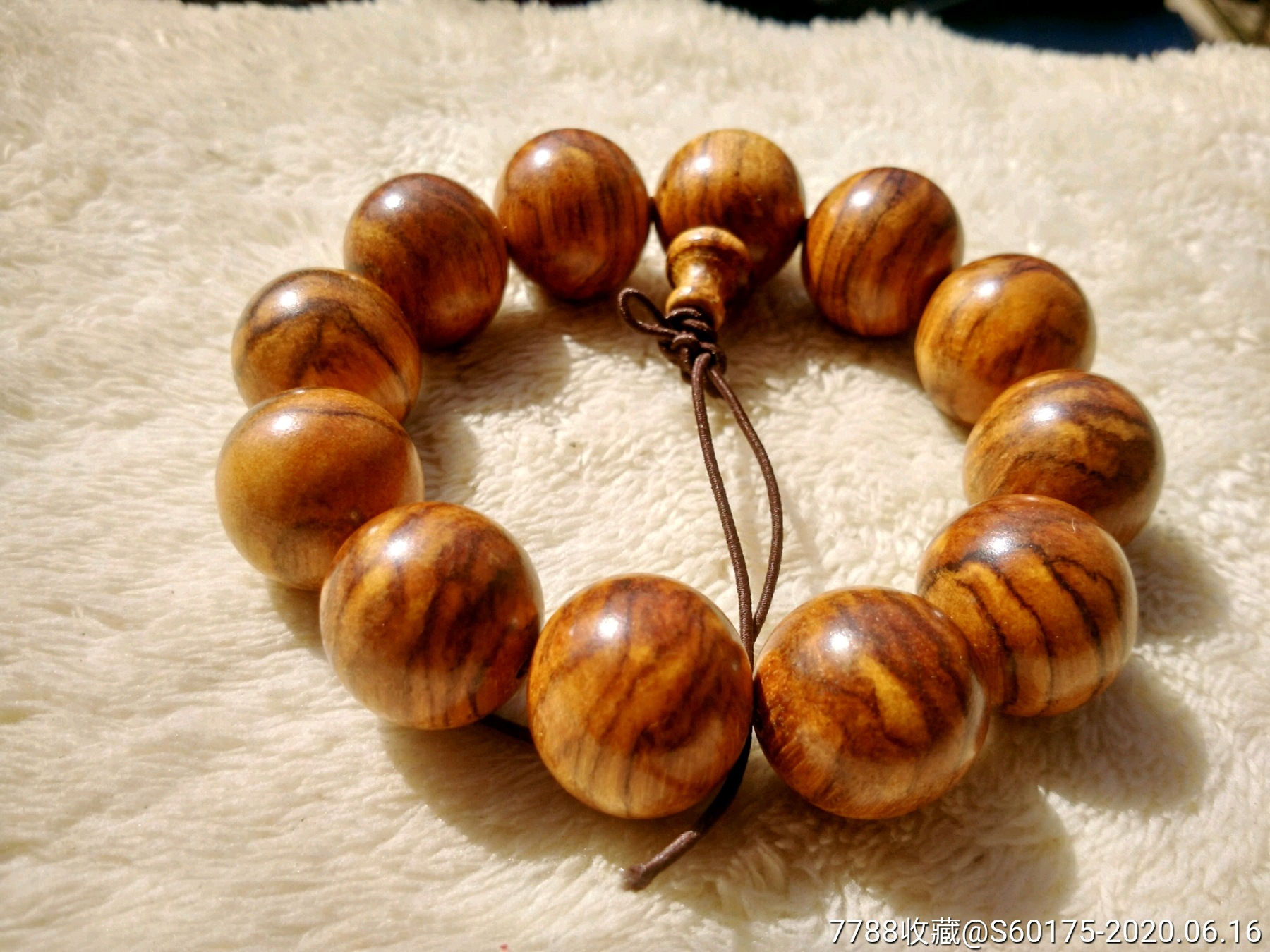 印尼花奇楠20mm虎皮纹木手串佛珠
