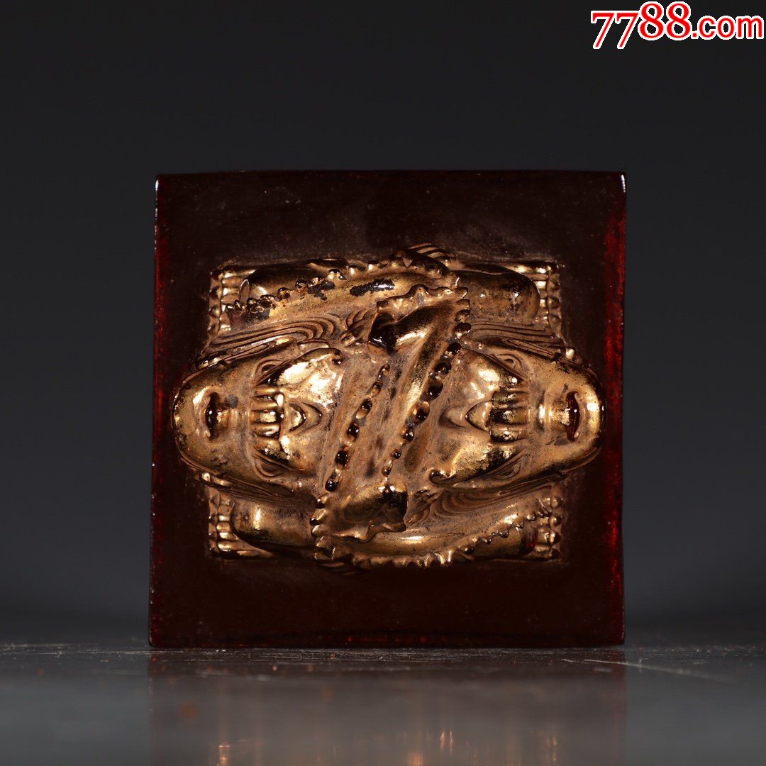 乾隆御制款琉璃狮钮印玺-玻璃/晶体印章-7788文房四宝收藏