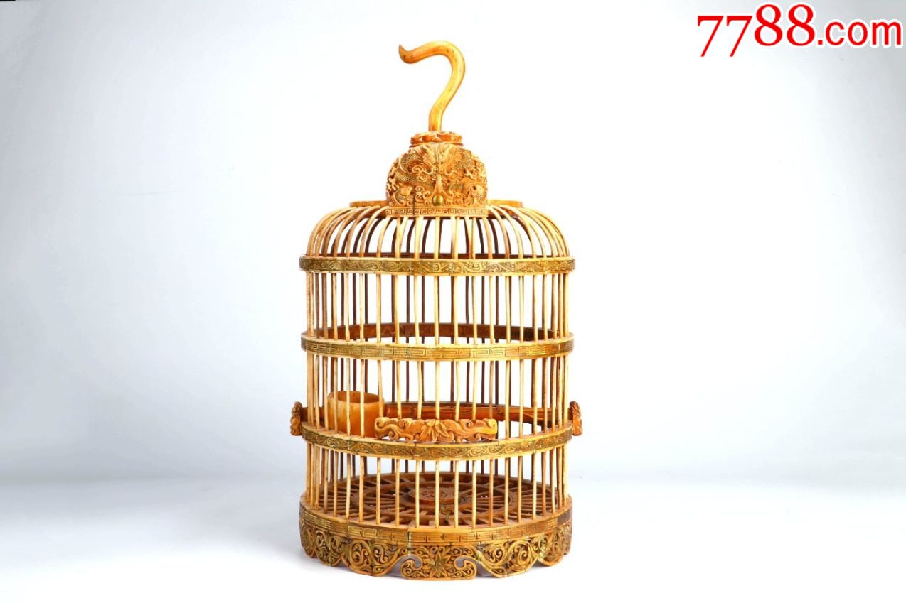 旧藏稀有材料吉祥如意龙纹鸟笼
