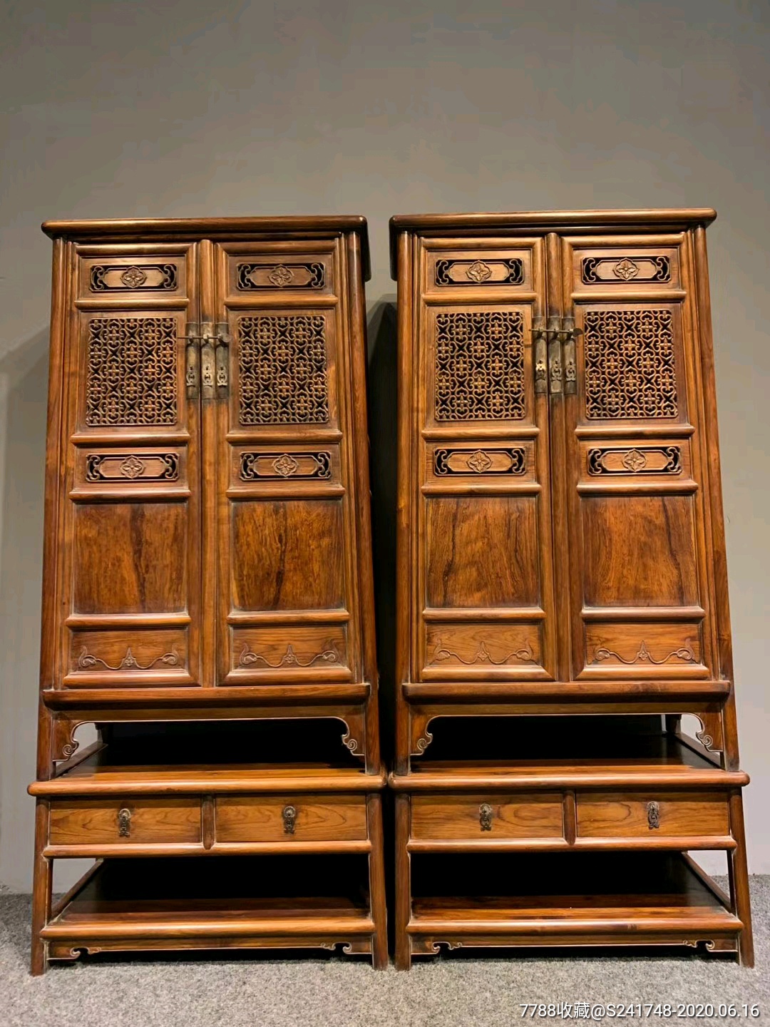 黄花梨面条柜一对_价格52000元_第1张_7788收藏__收藏热线