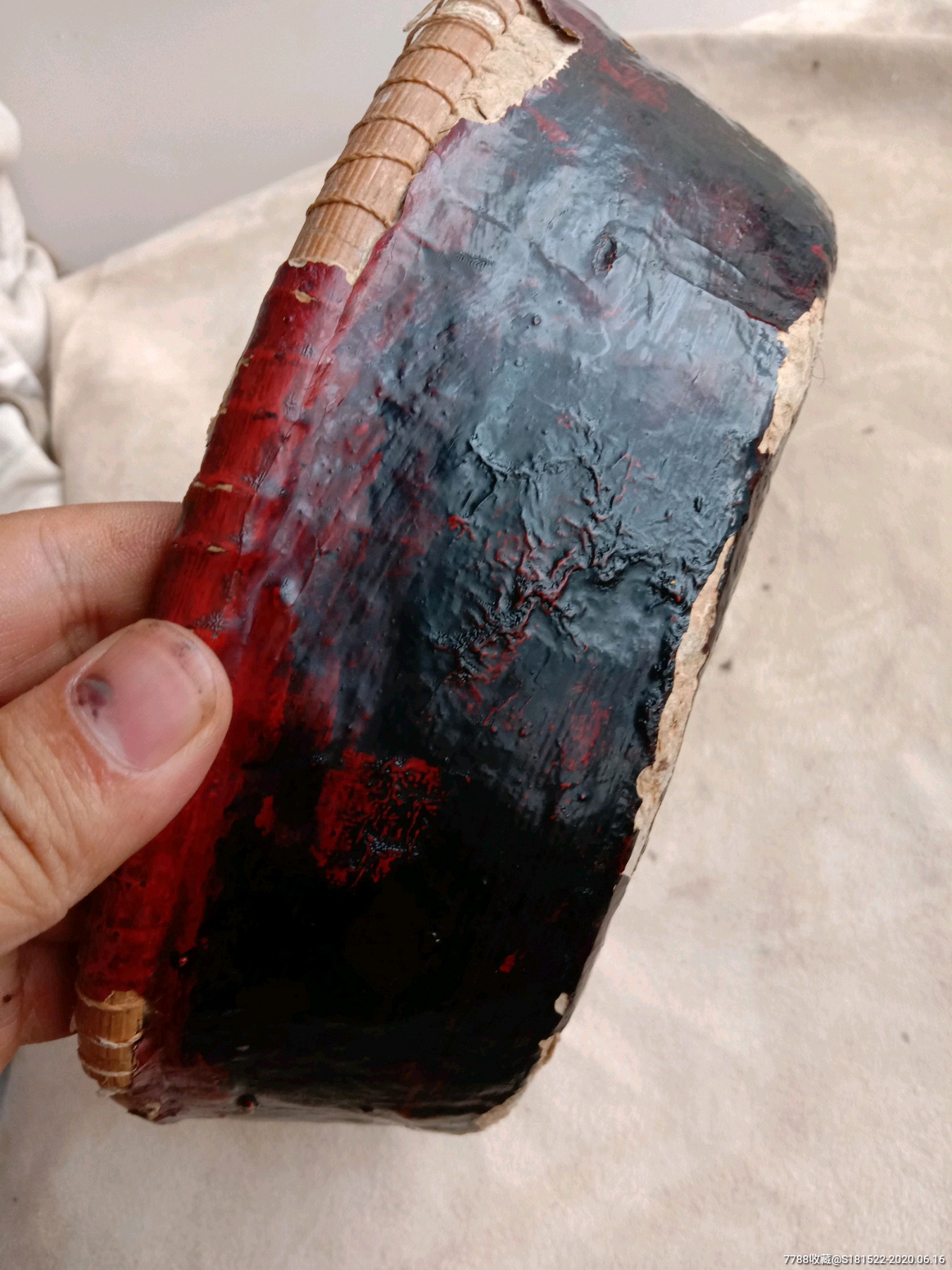 老漆器针线盒彝族漆器漆盒手工制作民俗老物件