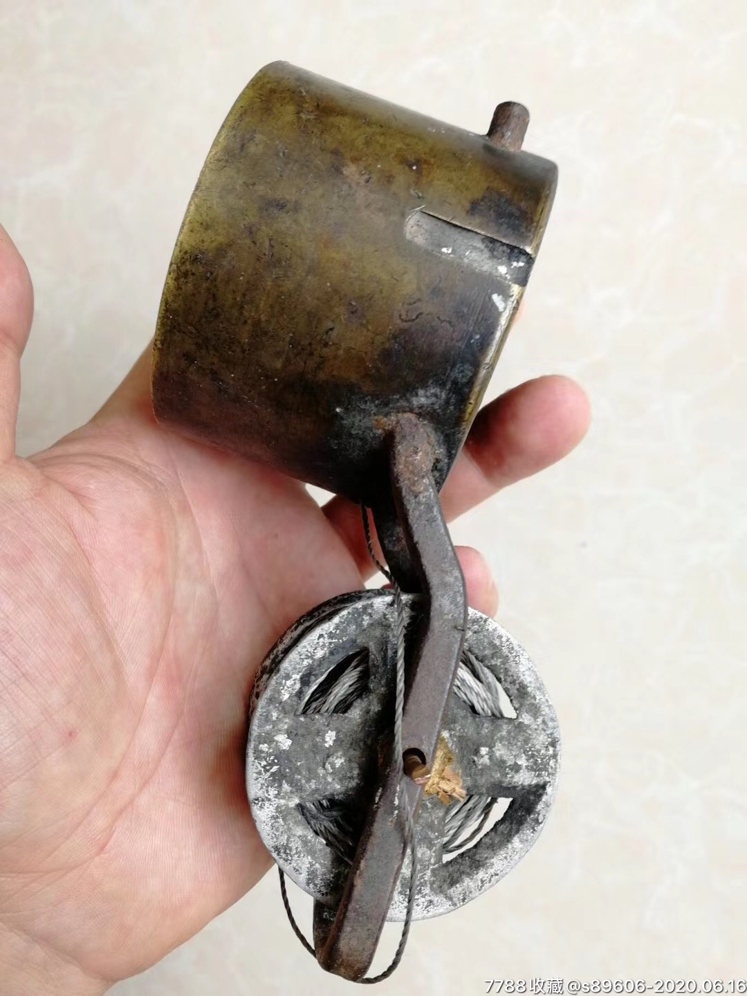 清代厚重铜墨斗