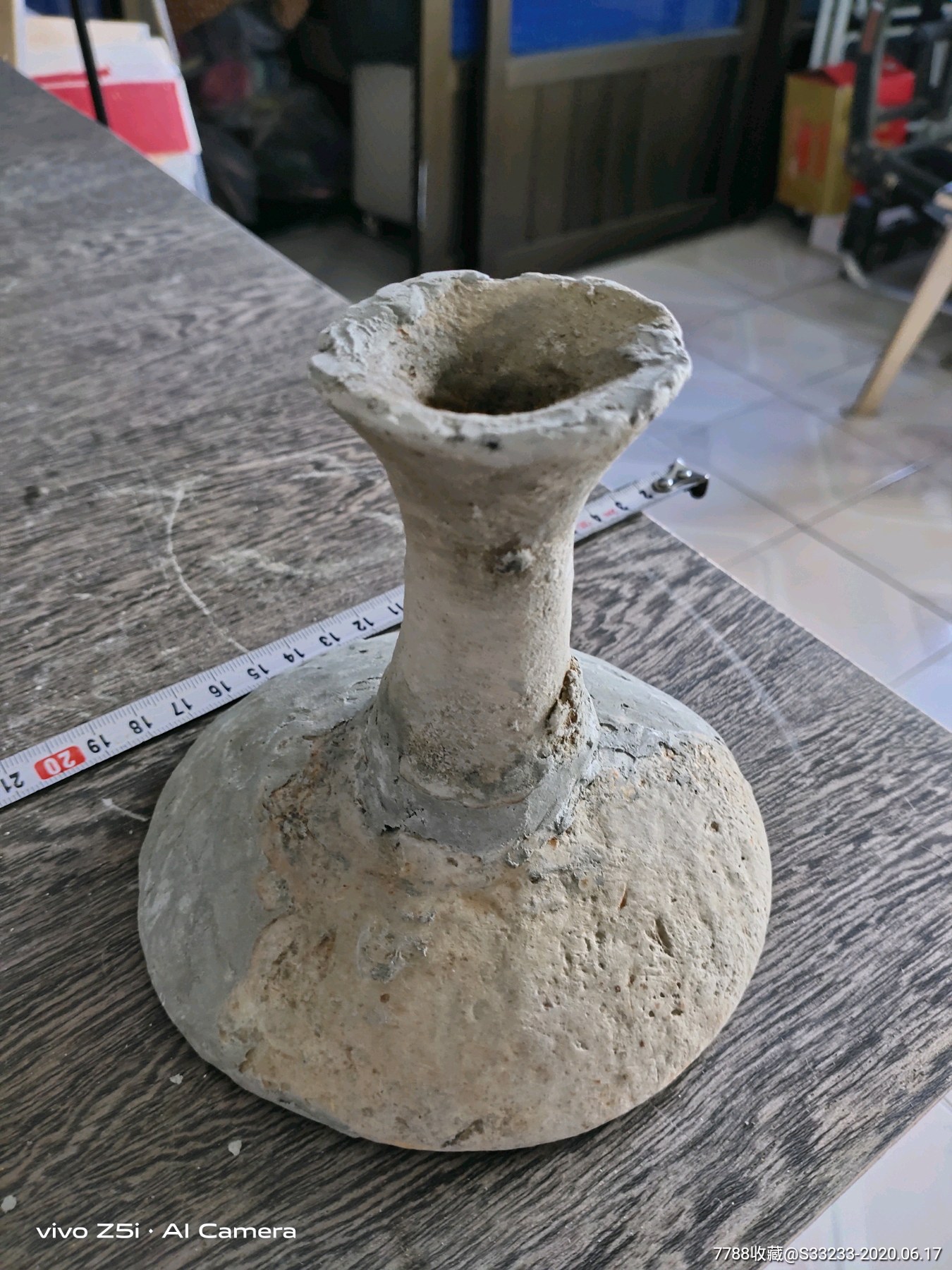 战国灰陶豆楚国陶豆纪南城陶豆