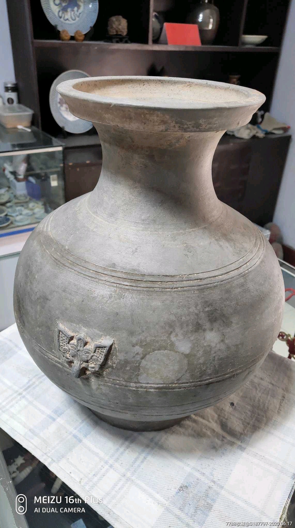 汉代兽面陶器