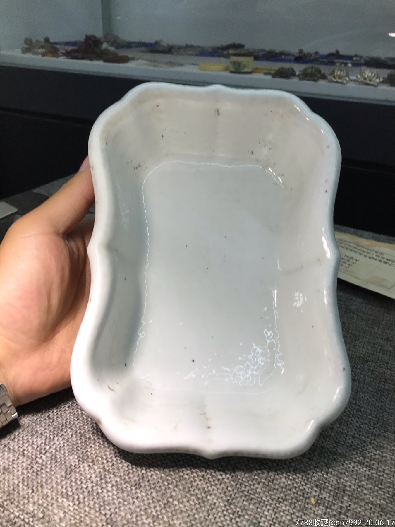 民国胭脂红水仙盆