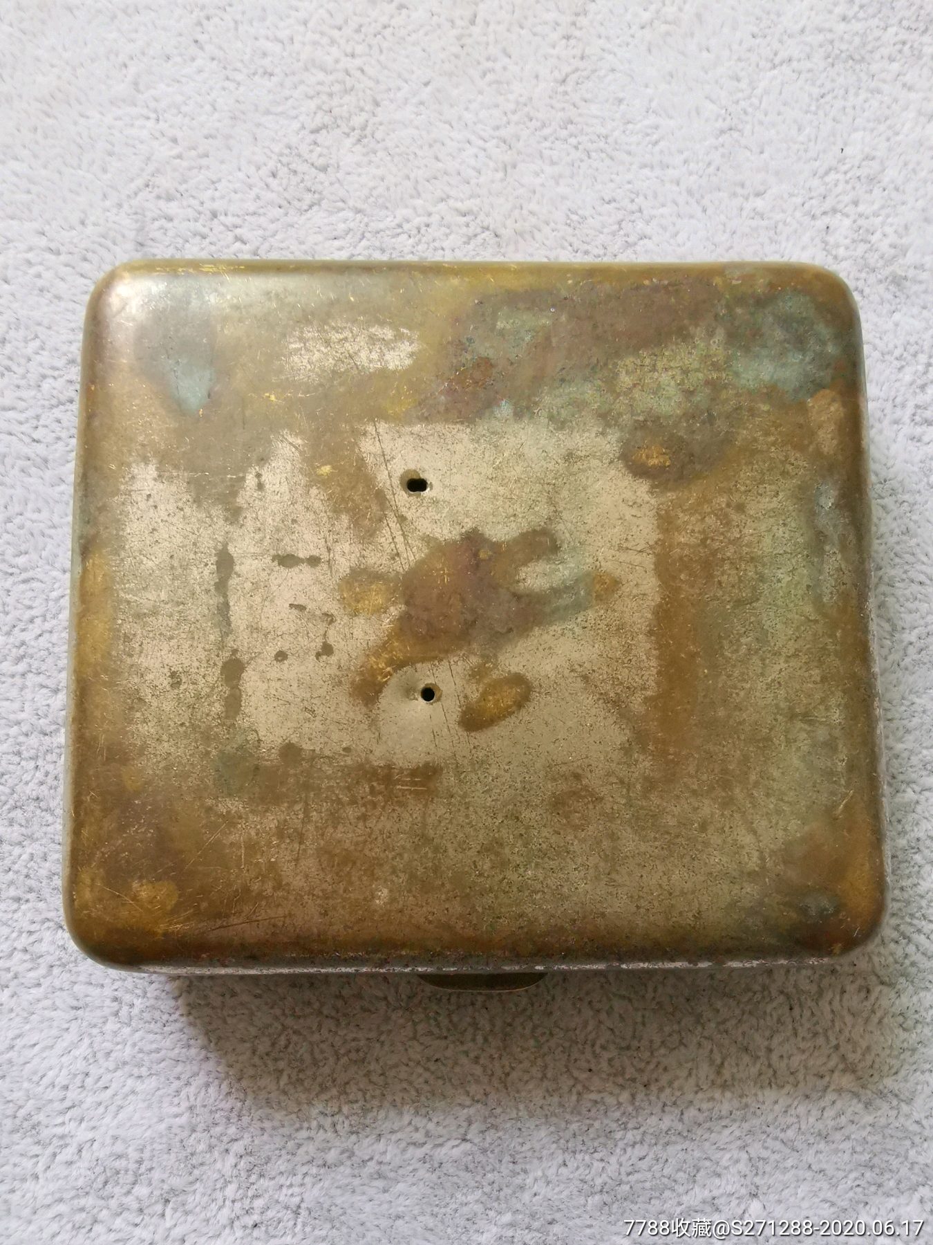 铜烟盒铜盒子翻盖铜器老铜烟盒