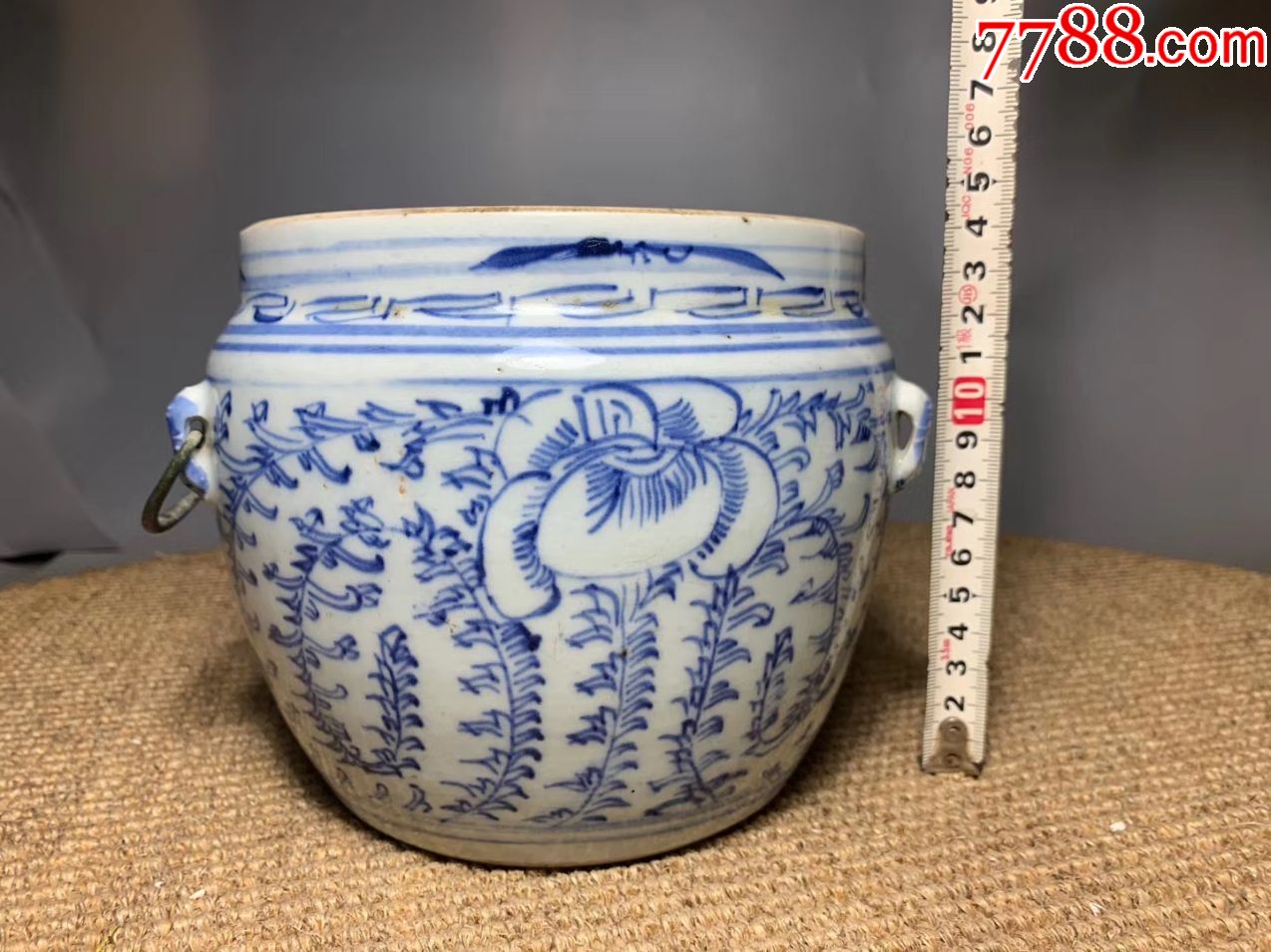 清代青花粥缸底