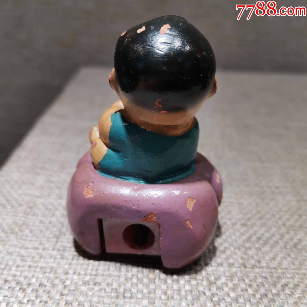 怀旧收藏上世纪五十年代彩陶铅笔刨3个绝版工艺儿童玩具真品