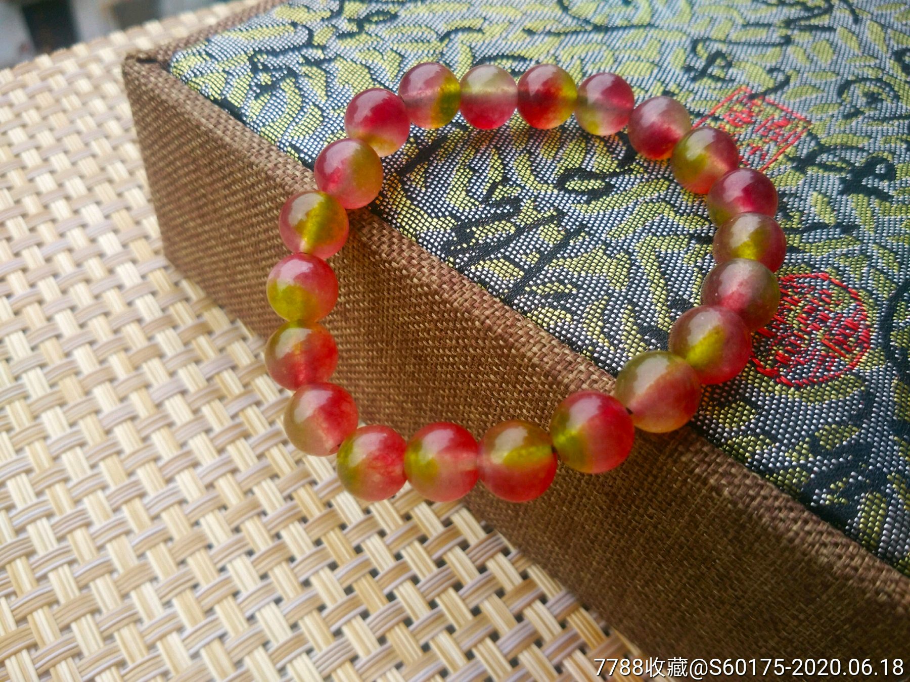 天然西瓜玉髓手串8mm佛珠手串女-玛瑙/宝石手串-7788收藏__收藏热线