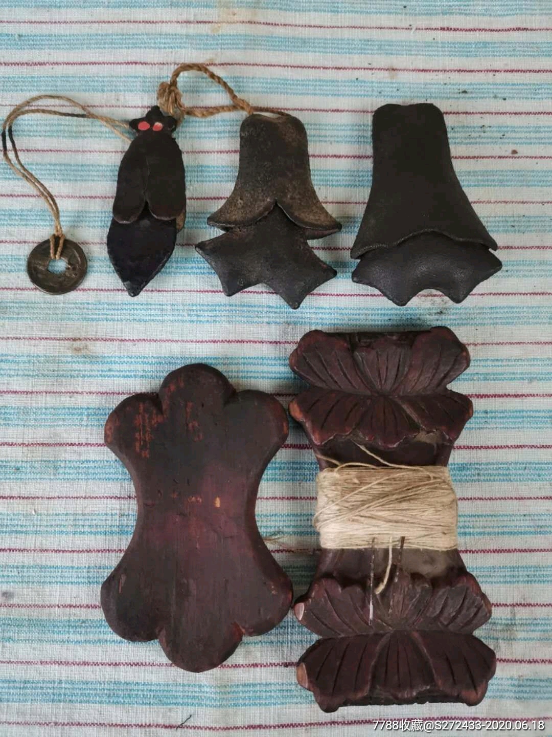 清代针线盒,针线包.针线板.包老清代!