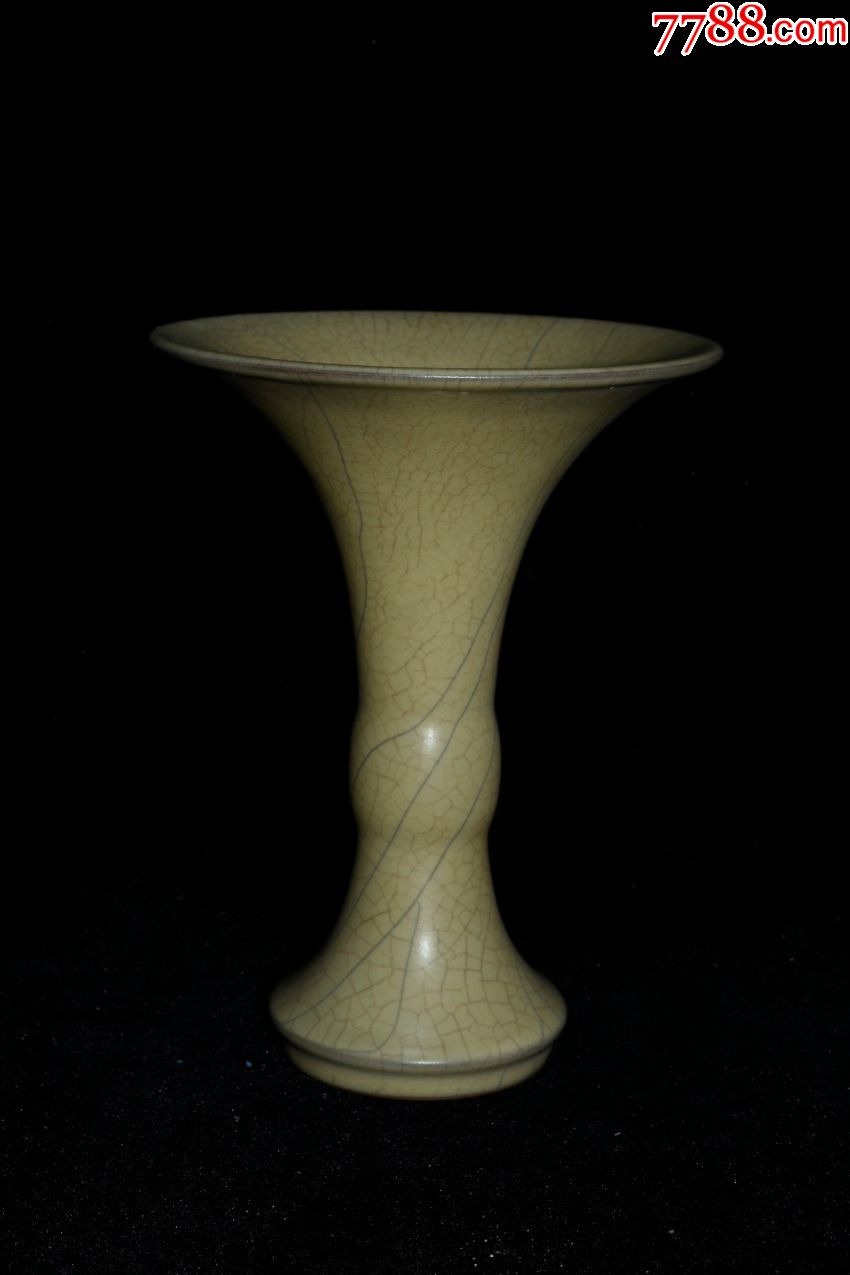 哥窑花觚_青白瓷/影青瓷_图片鉴赏_收藏价值_7788青白瓷收藏