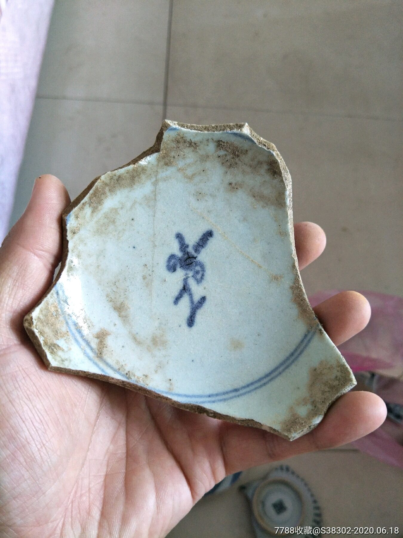 明清时期古瓷片一枚临清运河古玩店万枚瓷片标本馆