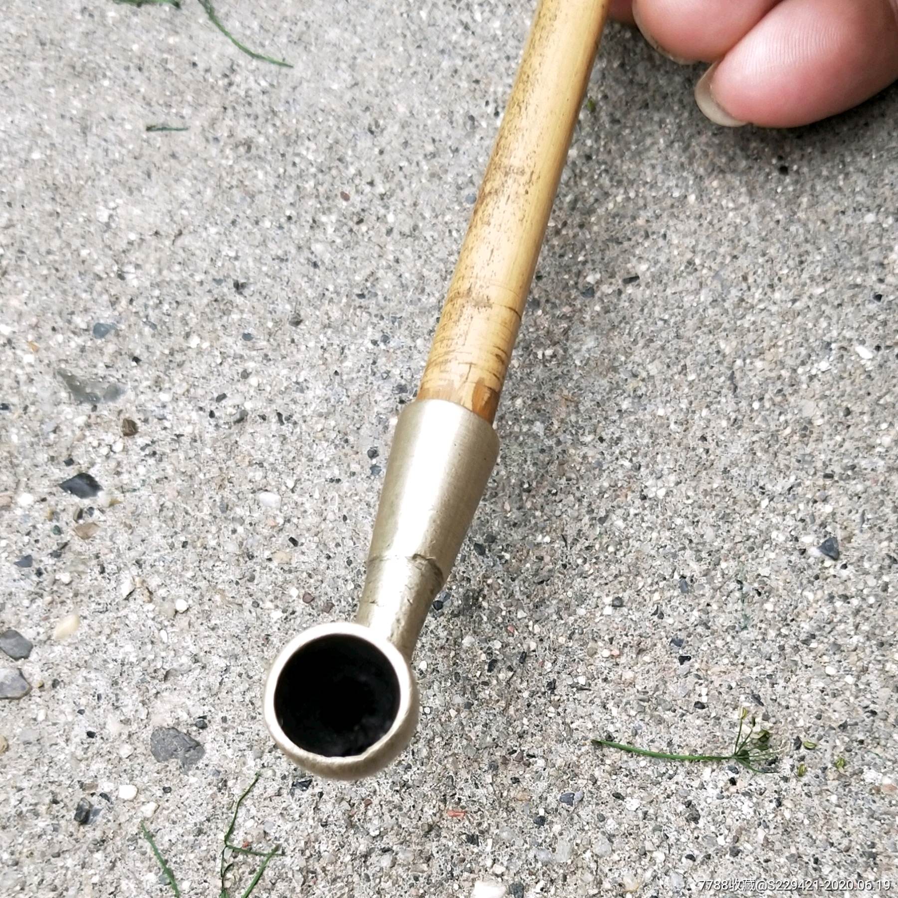 老烟杆民国铜烟斗后配烟嘴竹竿套装烟具