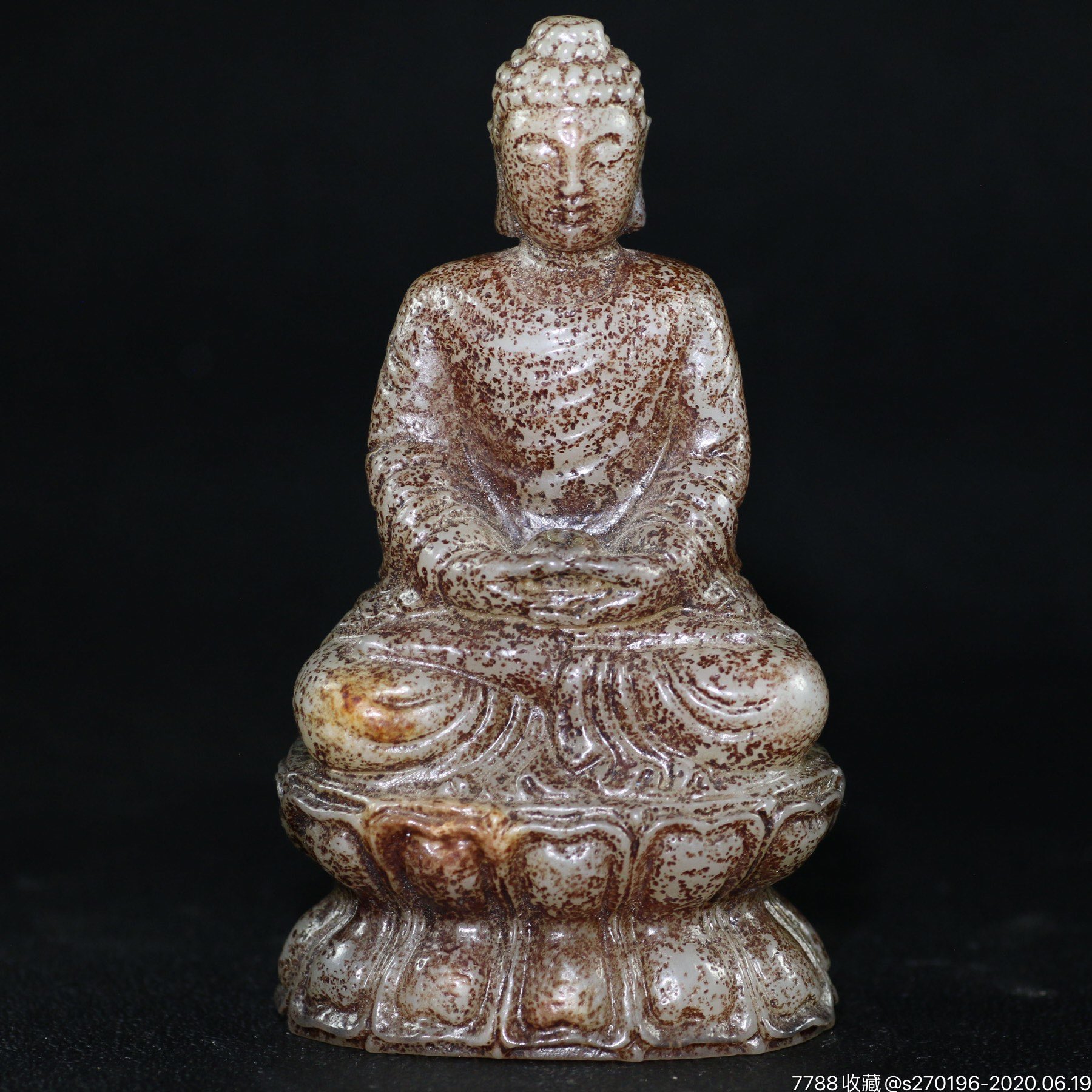 和田玉旧藏回流玉佛摆件释迦摩尼