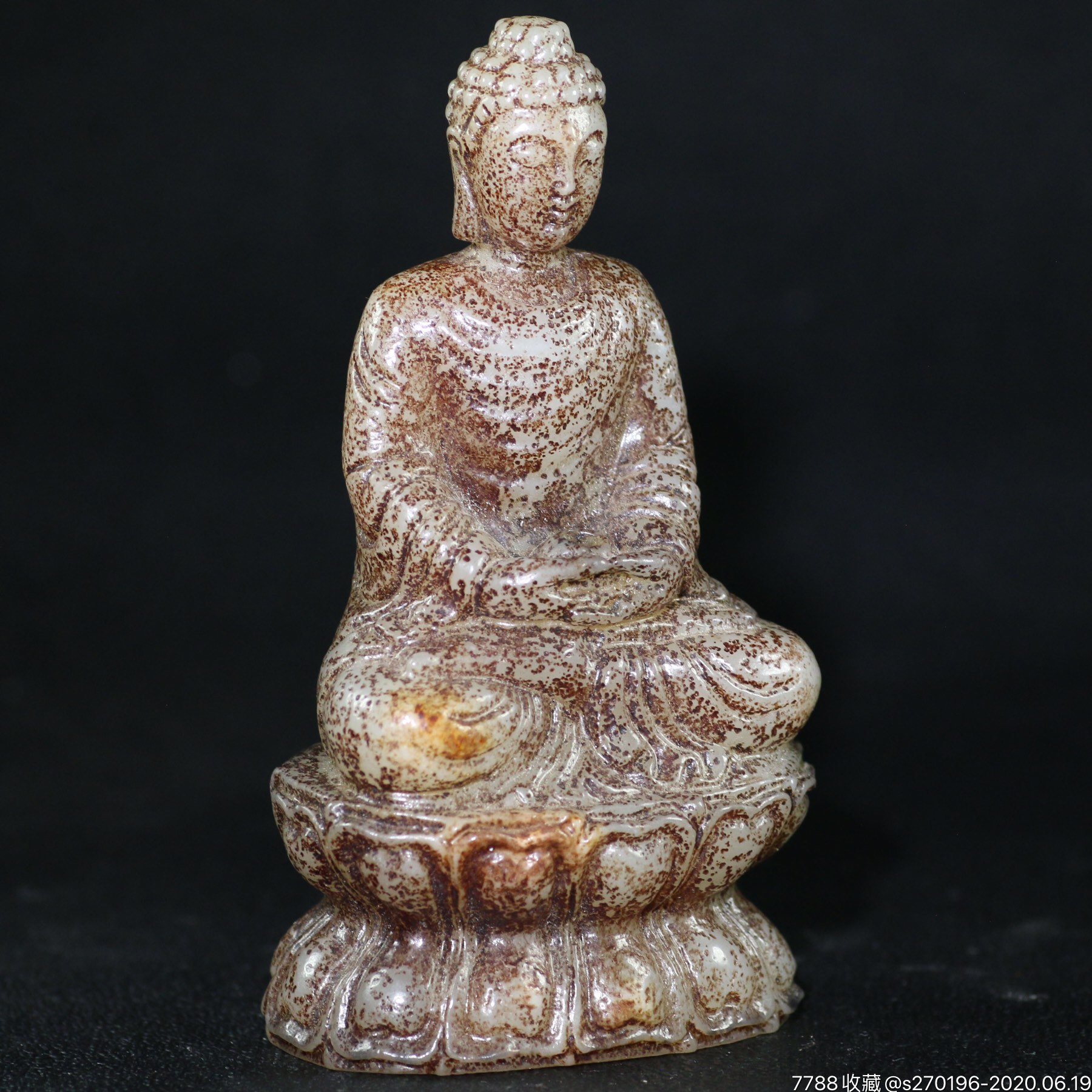 和田玉旧藏回流玉佛摆件释迦摩尼